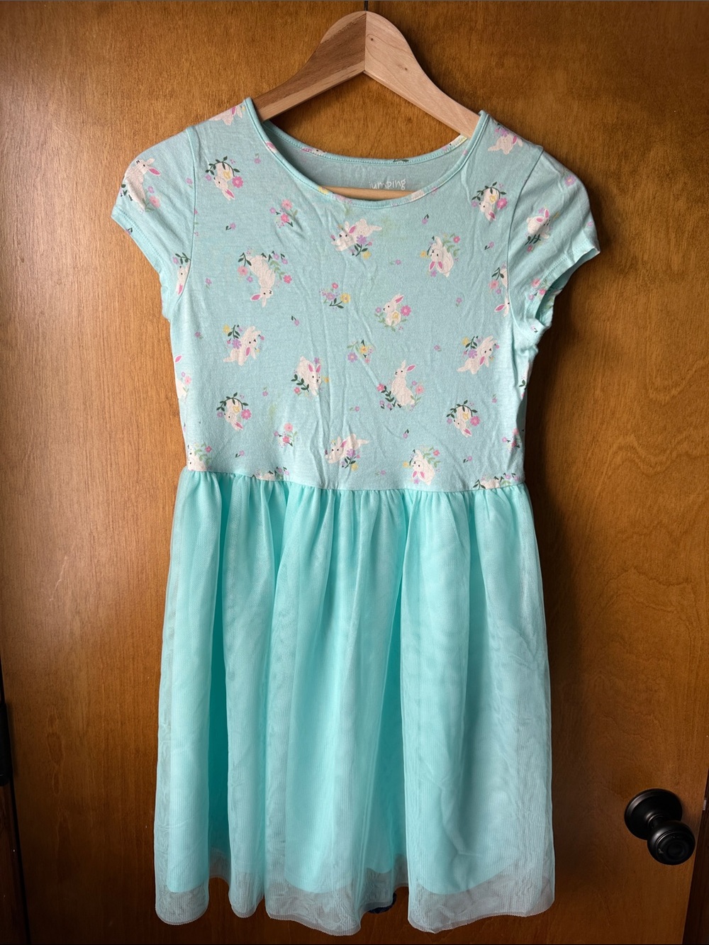 Jumping beans aqua easter bunny dress with tulle